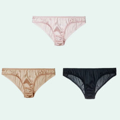 String en soie naturelle et élasthanne - Lot de 3 - Satin Lifestyle