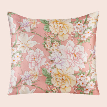 Taie d'oreiller carrée florale en soie | Satin Lifestyle