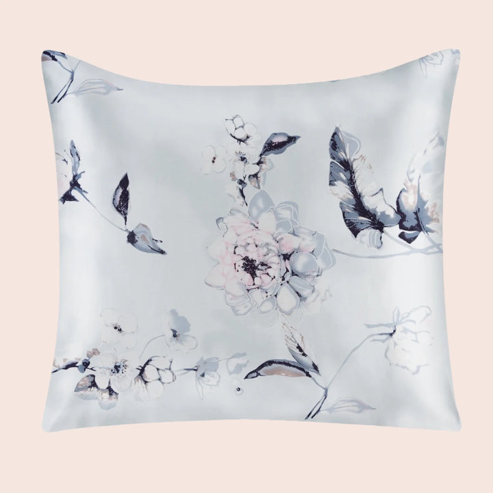 Taie d'oreiller carrée florale en soie | Satin Lifestyle