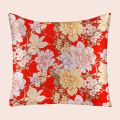 Taie d'oreiller carrée florale en soie | Satin Lifestyle