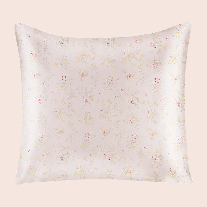 Taie d'oreiller carrée florale en soie | Satin Lifestyle