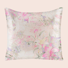 Taie d'oreiller carrée florale en soie | Satin Lifestyle