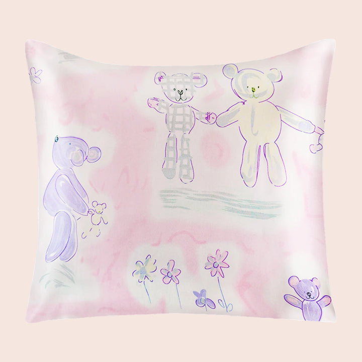 Taie d'oreiller carrée florale en soie | Satin Lifestyle