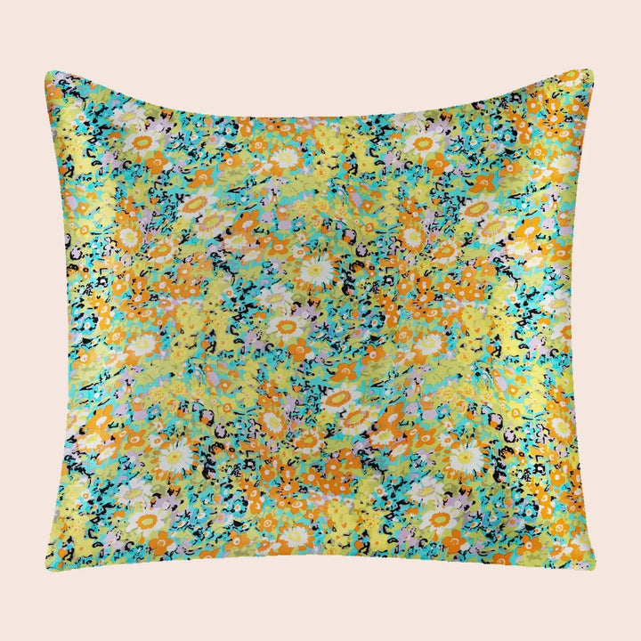 Taie d'oreiller carrée florale en soie | Satin Lifestyle
