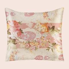 Taie d'oreiller carrée florale en soie | Satin Lifestyle
