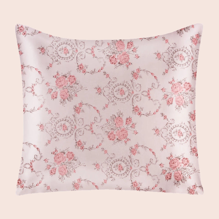 Taie d'oreiller carrée florale en soie | Satin Lifestyle