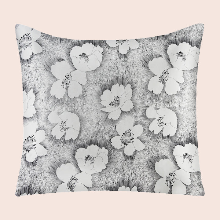 Taie d'oreiller carrée florale en soie | Satin Lifestyle