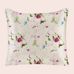 Taie d'oreiller carrée florale en soie | Satin Lifestyle