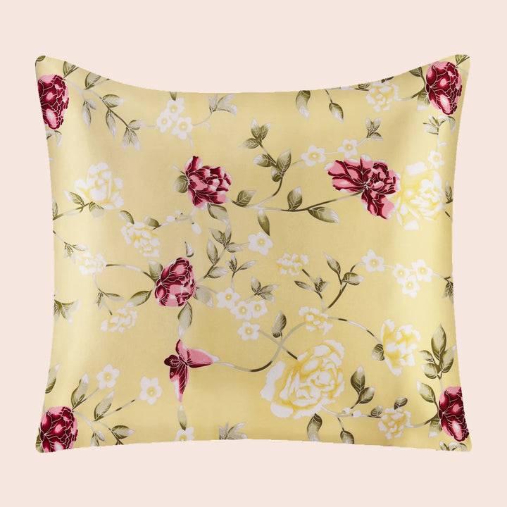 Taie d'oreiller carrée florale en soie | Satin Lifestyle