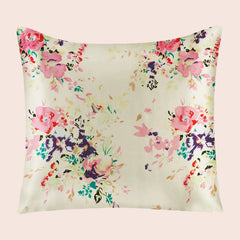 Taie d'oreiller carrée florale en soie | Satin Lifestyle