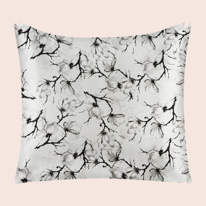 Taie d'oreiller carrée florale en soie | Satin Lifestyle