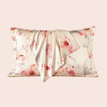 Taie rectangulaire florale en soie | Satin Lifestyle