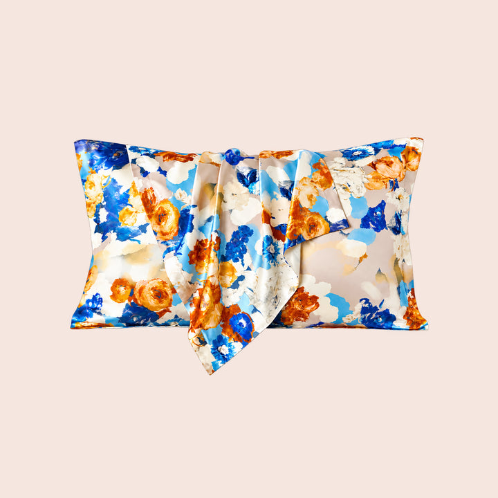 Taie rectangulaire florale en soie | Satin Lifestyle