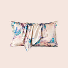 Taie rectangulaire florale en soie | Satin Lifestyle