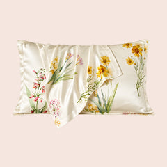 Taie rectangulaire florale en soie | Satin Lifestyle