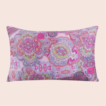 Taie d’oreiller en soie cachemire rose violet