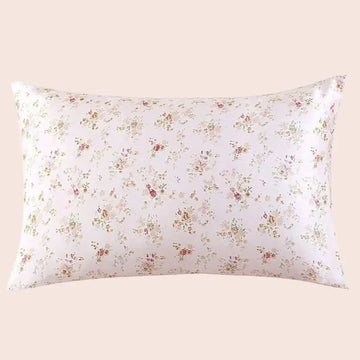 Taie d’oreiller en soie petites fleurs pastel